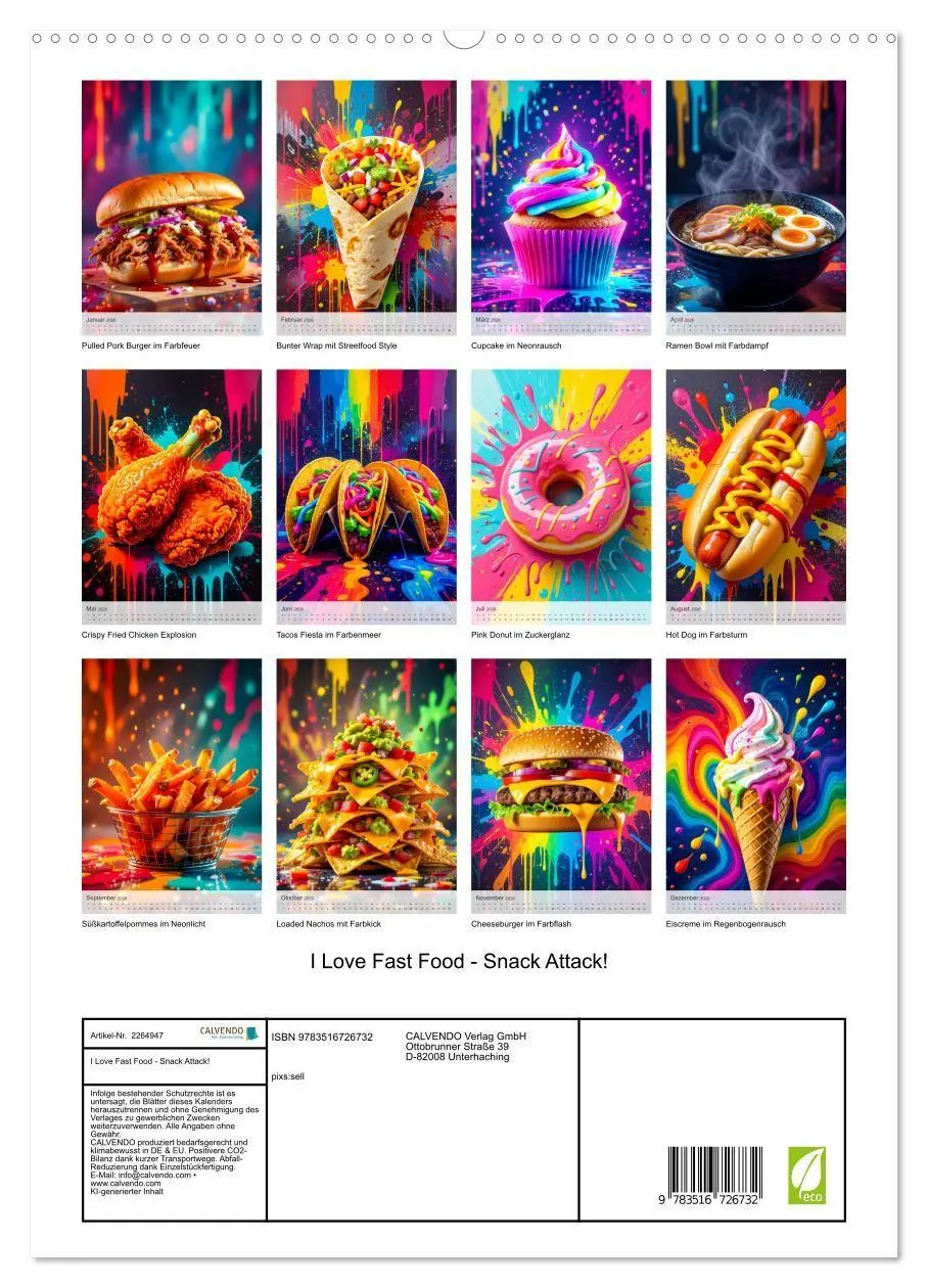 Bild: 9783516726732 | I Love Fast Food - Snack Attack! (hochwertiger Premium Wandkalender...