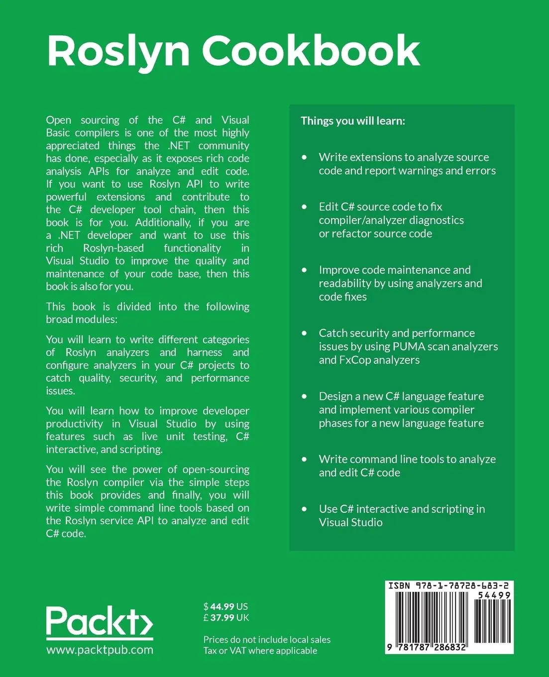 Rückseite: 9781787286832 | Roslyn Cookbook | Manish Vasani | Taschenbuch | Englisch | 2017