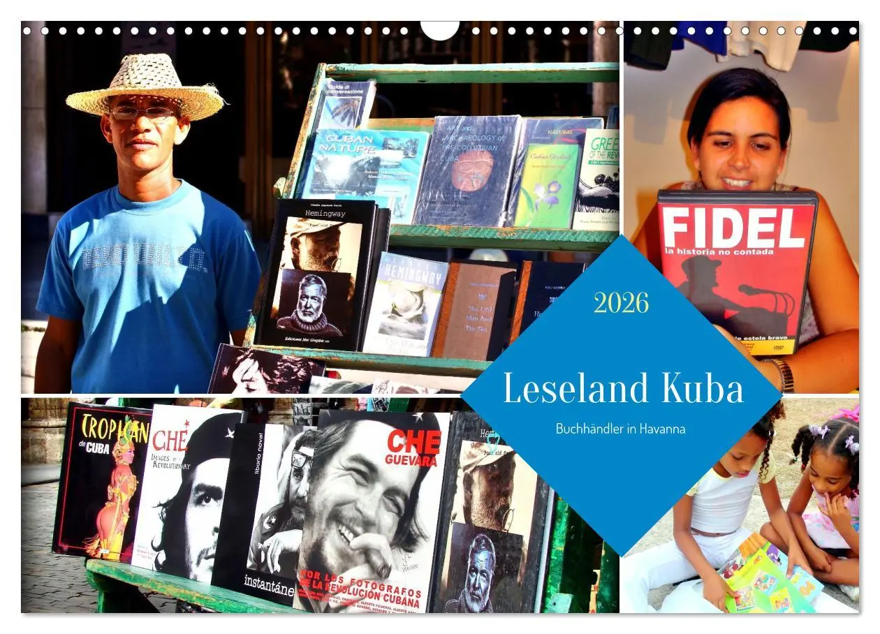 Cover: 9783516646832 | Leseland Kuba - Buchhändler in Havanna (Wandkalender 2026 DIN A3...