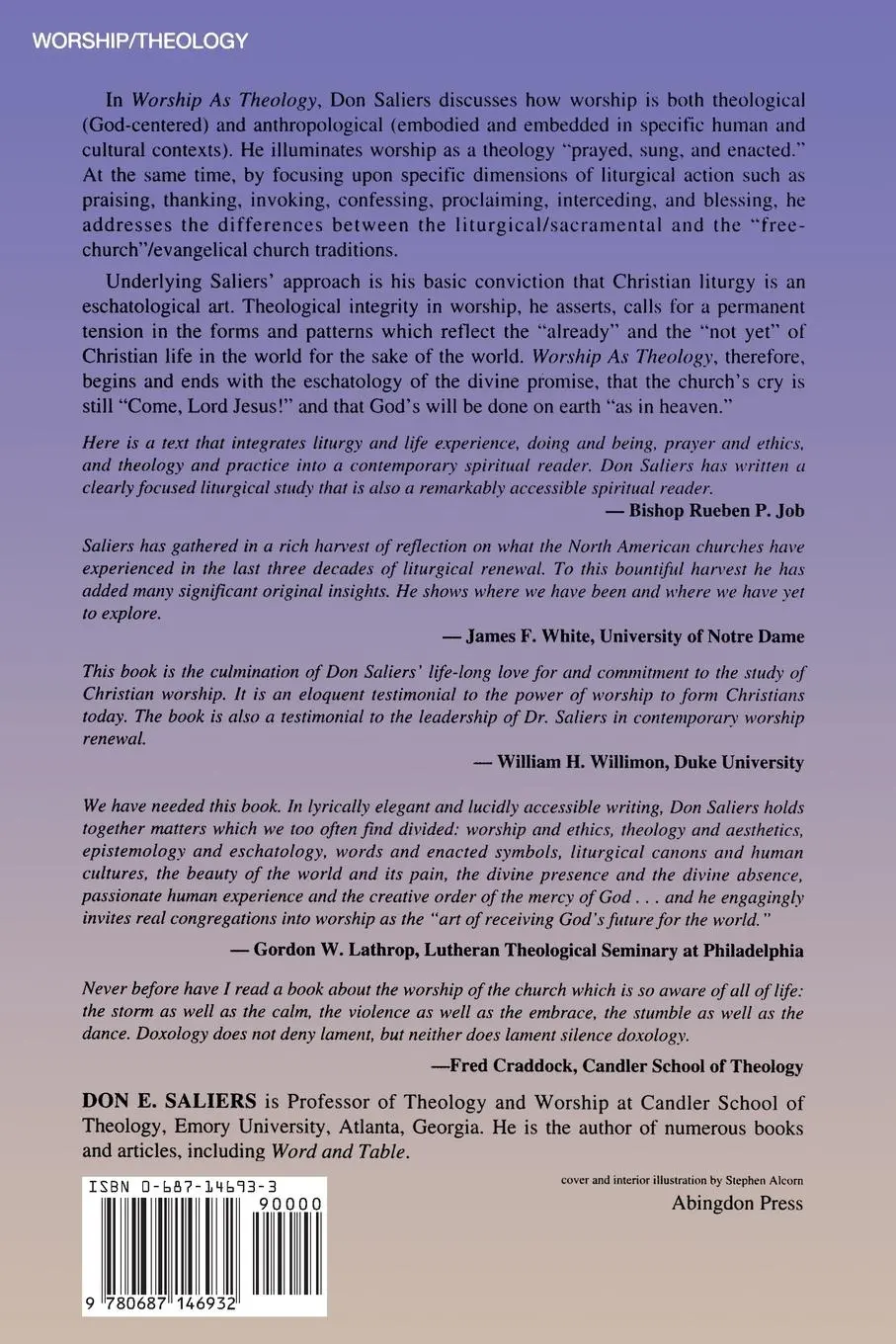 Rückseite: 9780687146932 | Worship as Theology | Don E. Saliers | Taschenbuch | Englisch | 1994