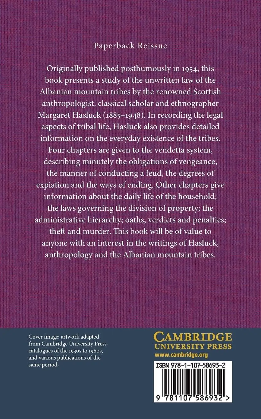 Rückseite: 9781107586932 | The Unwritten Law in Albania | Margaret Hasluck | Taschenbuch | 2015