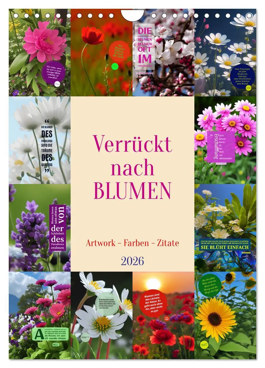 Cover: 9783516326932 | Verrückt nach BLUMEN Artwork - Farben - Zitate (Wandkalender 2026...