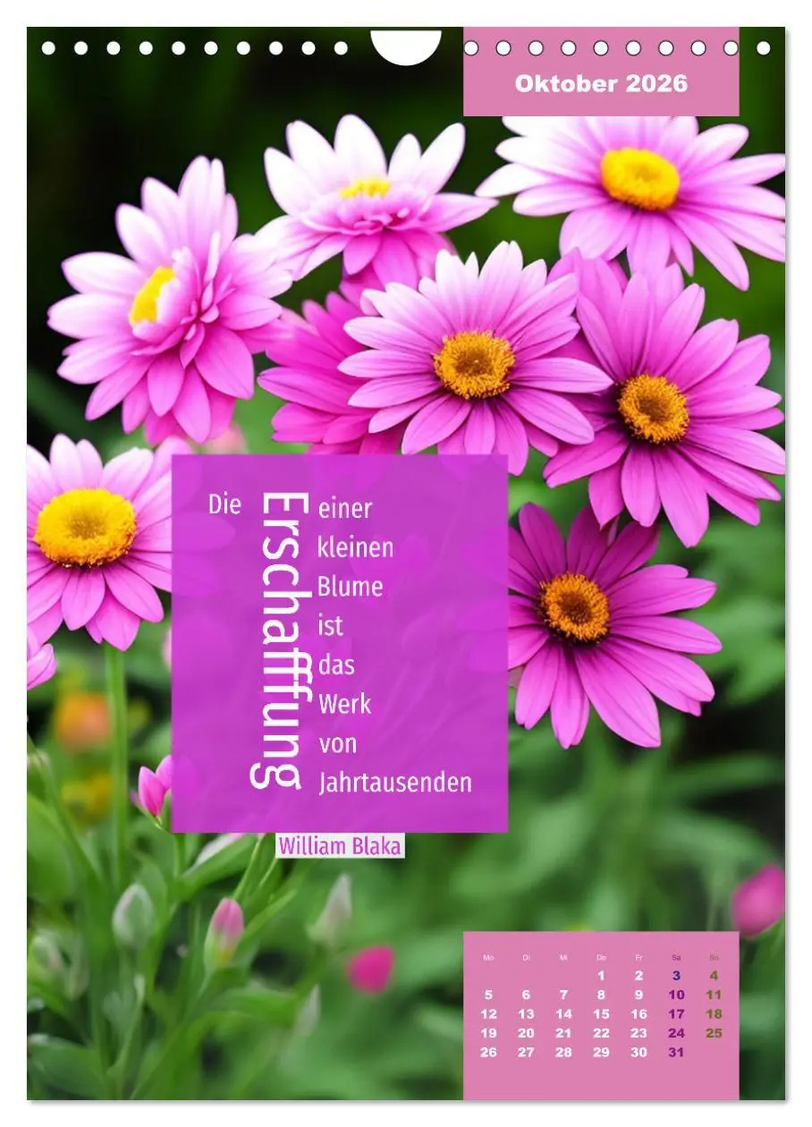 Bild: 9783516326932 | Verrückt nach BLUMEN Artwork - Farben - Zitate (Wandkalender 2026...