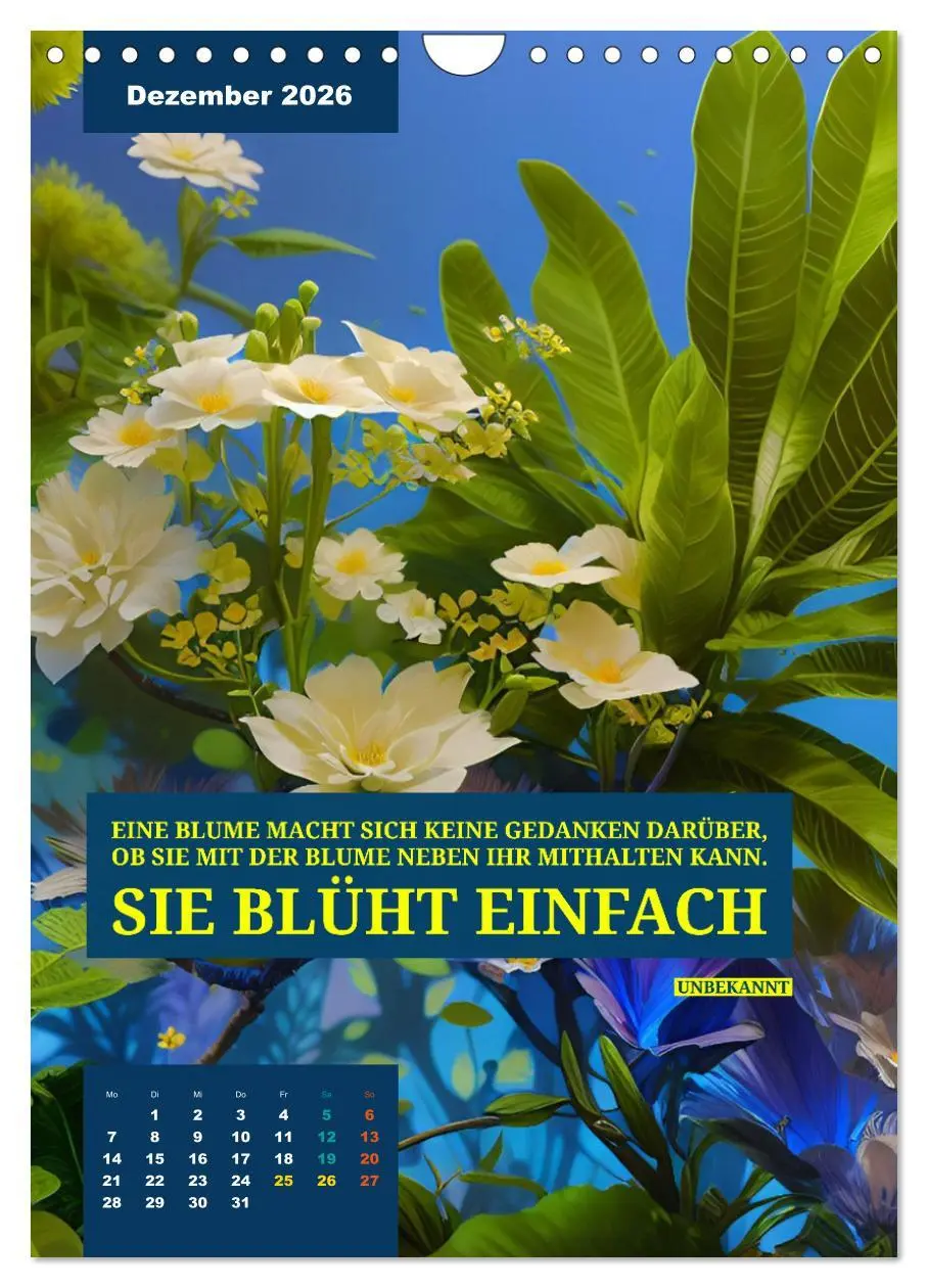 Bild: 9783516326932 | Verrückt nach BLUMEN Artwork - Farben - Zitate (Wandkalender 2026...