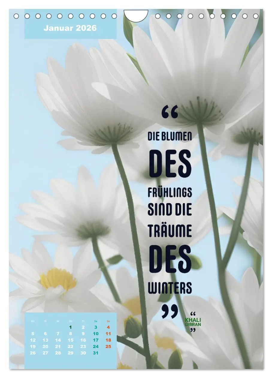 Bild: 9783516326932 | Verrückt nach BLUMEN Artwork - Farben - Zitate (Wandkalender 2026...