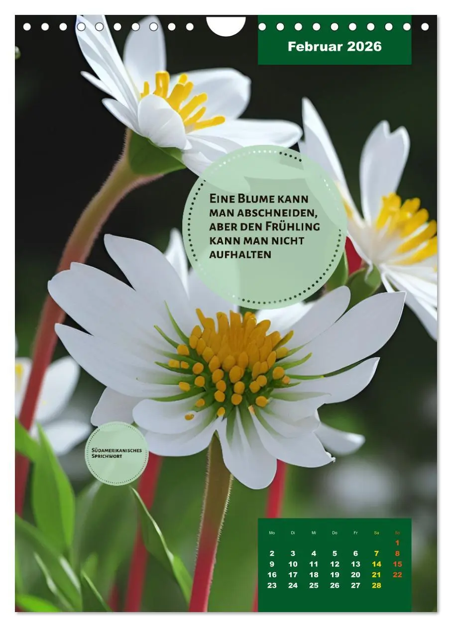 Bild: 9783516326932 | Verrückt nach BLUMEN Artwork - Farben - Zitate (Wandkalender 2026...