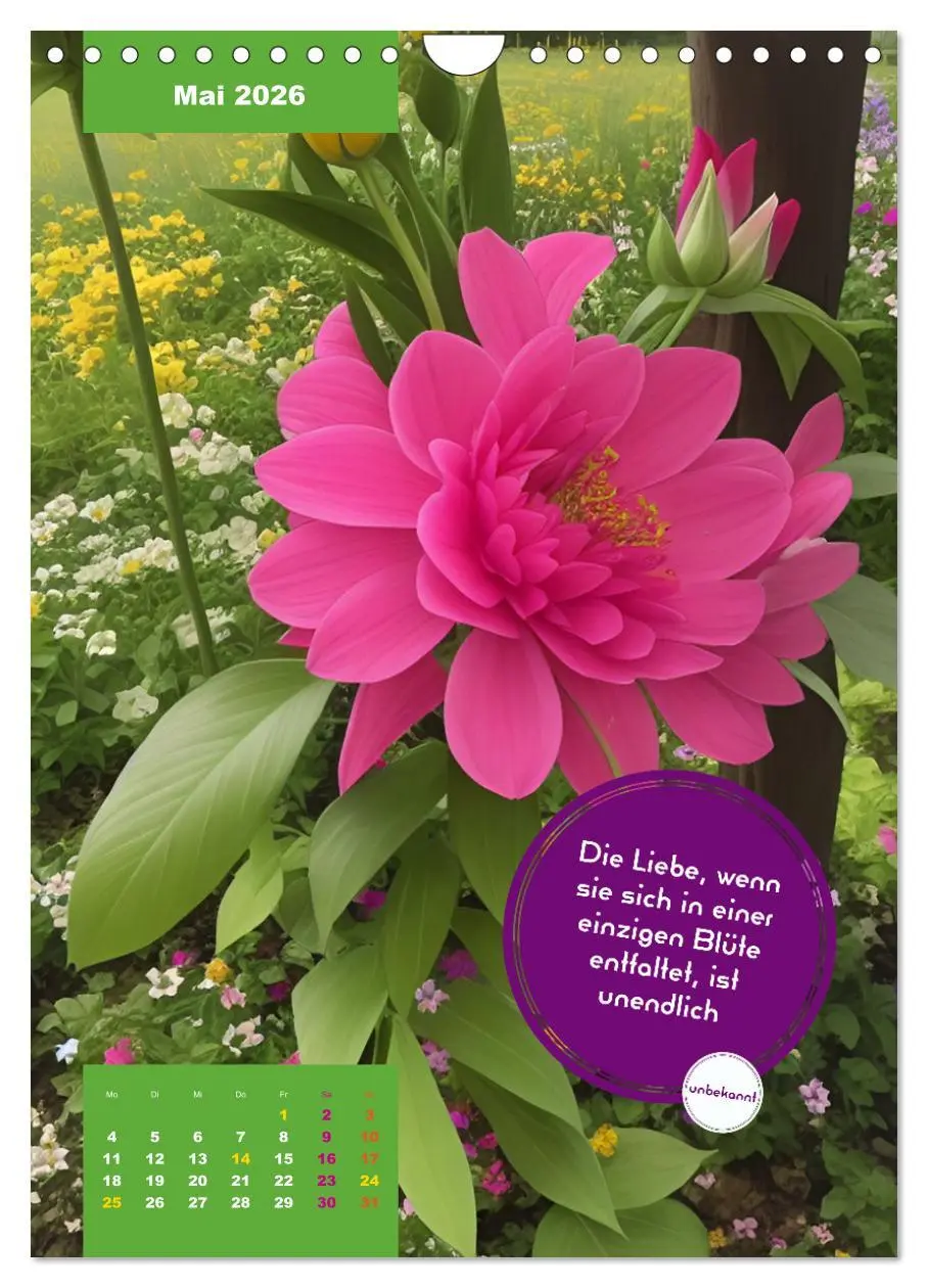 Bild: 9783516326932 | Verrückt nach BLUMEN Artwork - Farben - Zitate (Wandkalender 2026...