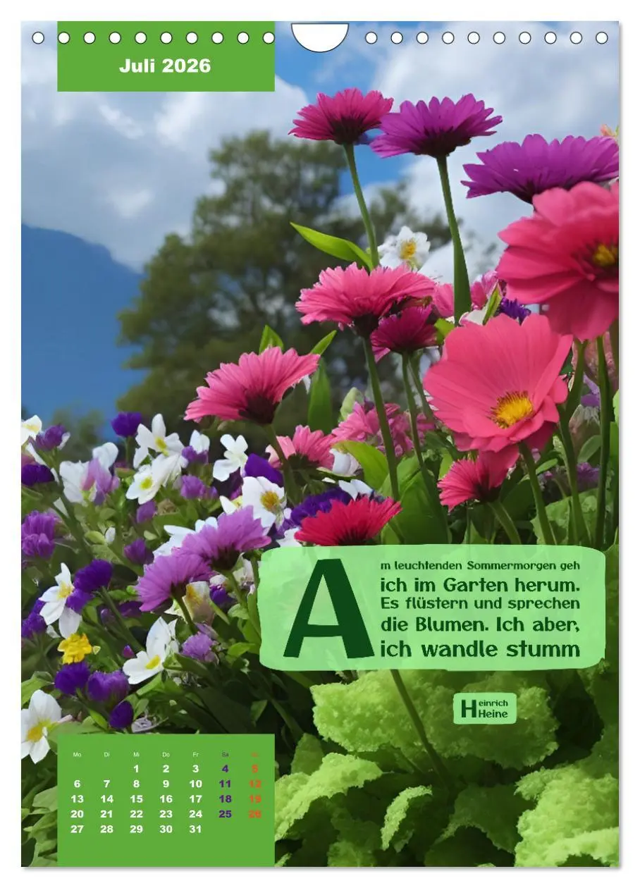 Bild: 9783516326932 | Verrückt nach BLUMEN Artwork - Farben - Zitate (Wandkalender 2026...