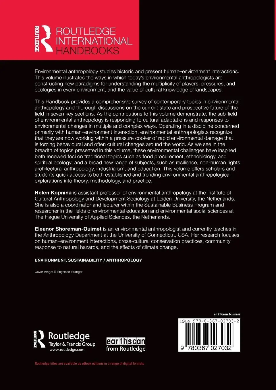 Rückseite: 9780367027032 | Routledge Handbook of Environmental Anthropology | Kopnina (u. a.)