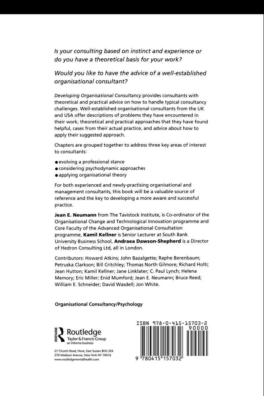 Rückseite: 9780415157032 | Developing Organisational Consultancy | Dawson-Shepherd (u. a.) | Buch