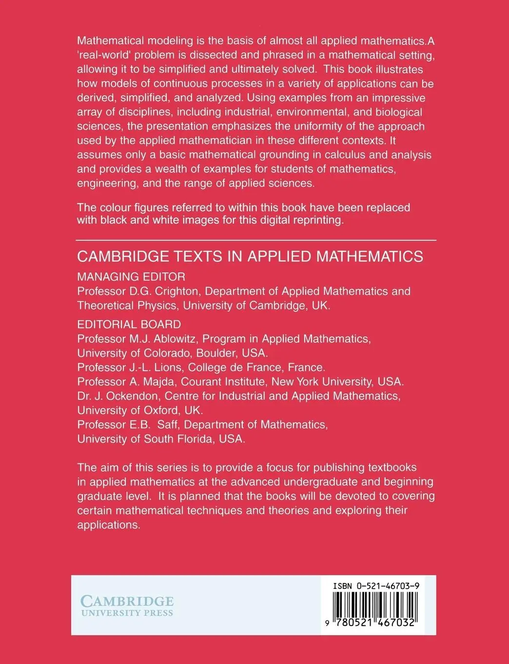 Rückseite: 9780521467032 | Mathematical Models in the Applied Sciences | A. C. Fowler | Buch