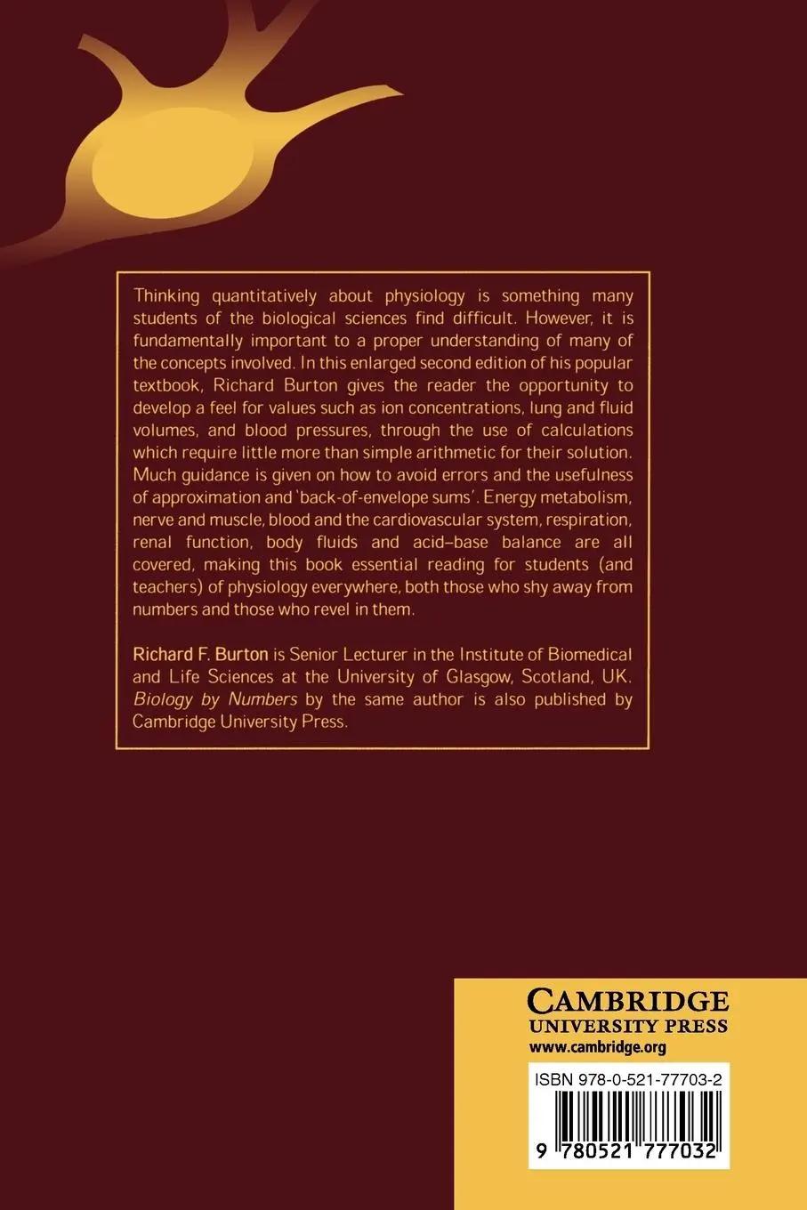 Rückseite: 9780521777032 | Physiology by Numbers | An Encouragement to Quantitative Thinking