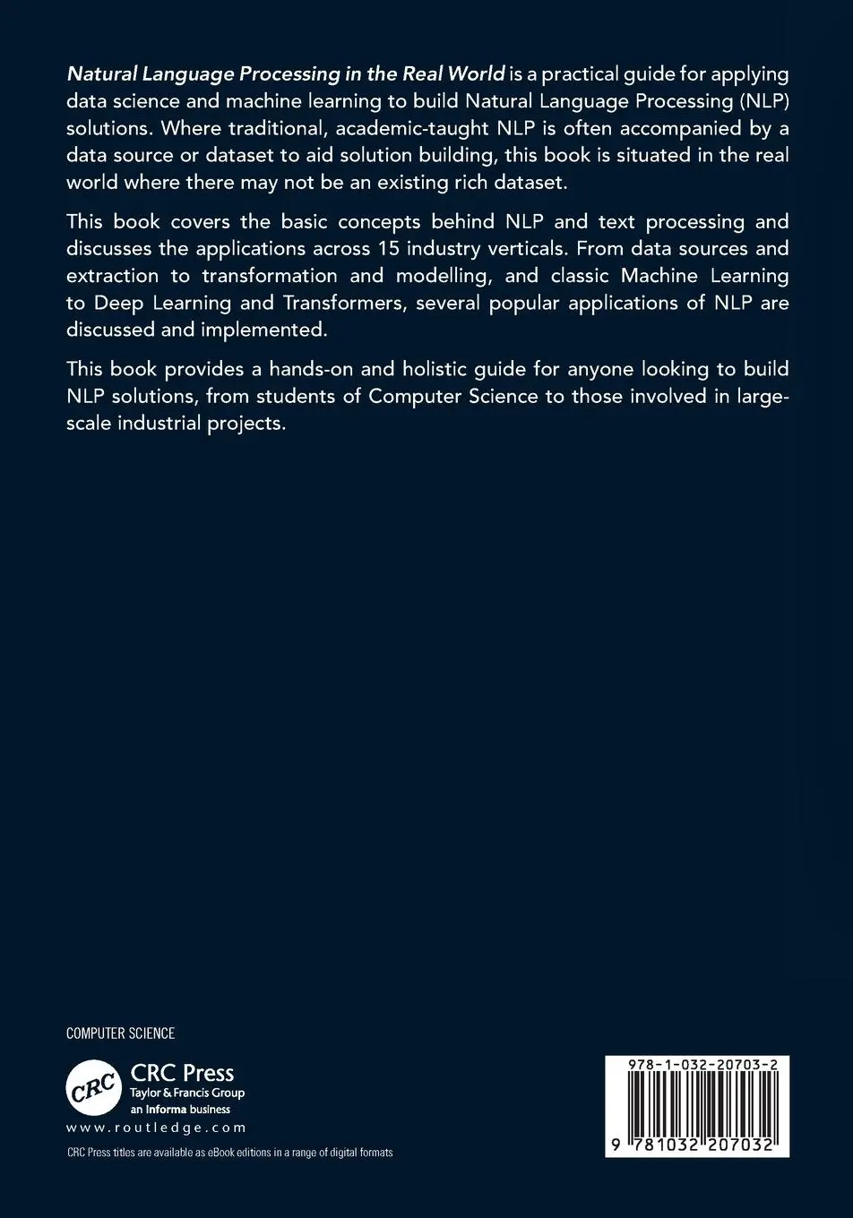 Rückseite: 9781032207032 | Natural Language Processing in the Real World | Jyotika Singh | Buch