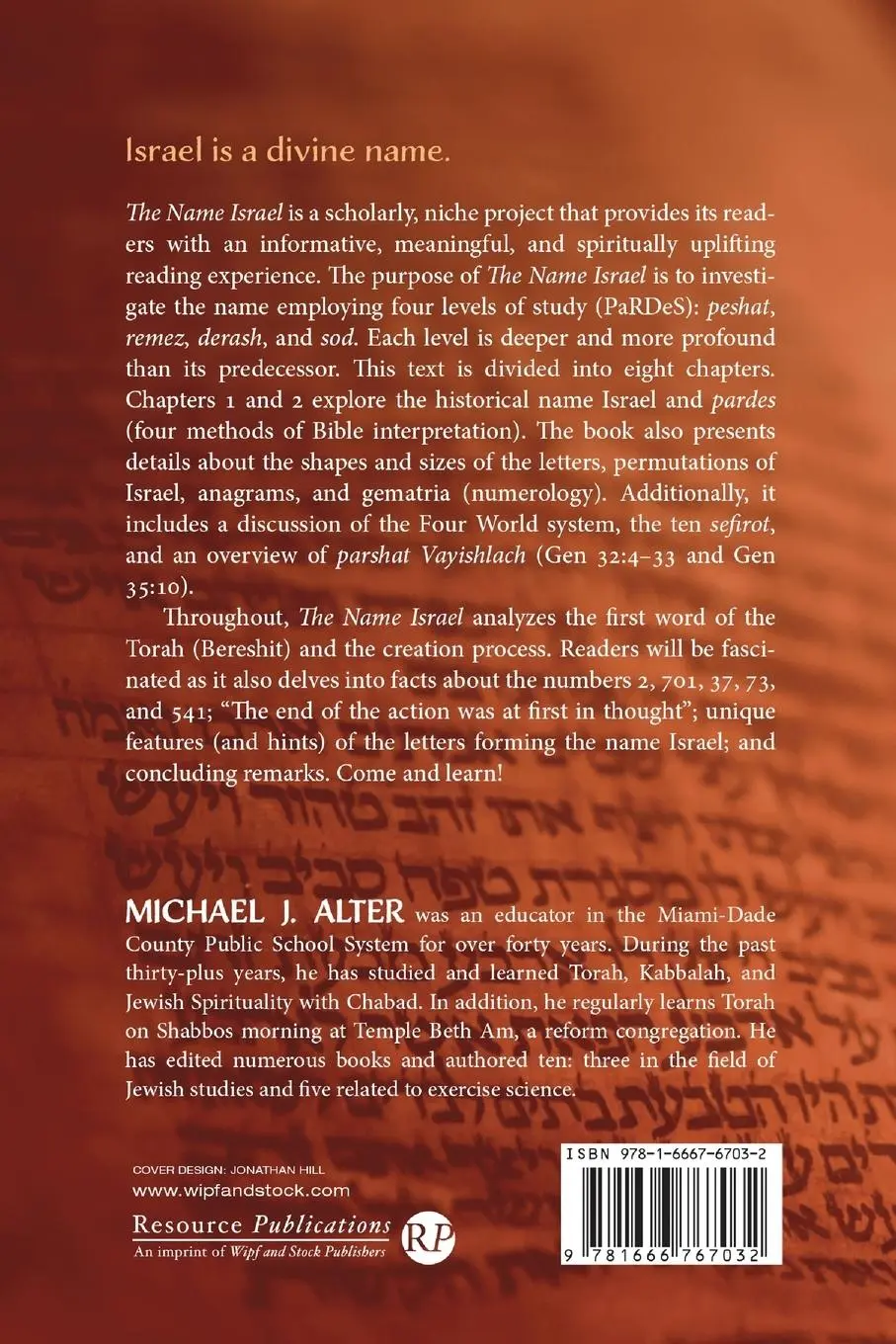 Rückseite: 9781666767032 | The Name Israel | Michael J. Alter | Taschenbuch | Englisch | 2023