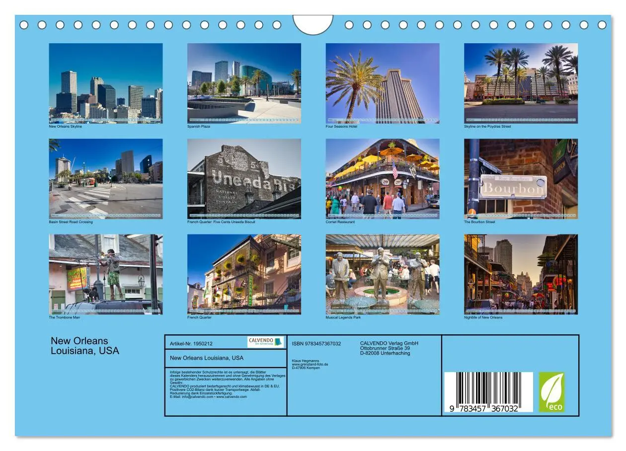 Bild: 9783457367032 | New Orleans Louisiana, USA (Wandkalender 2026 DIN A4 quer),...