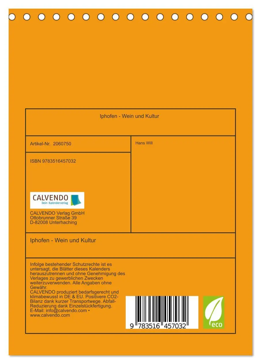 Bild: 9783516457032 | Iphofen - Wein und Kultur (Tischkalender 2026 DIN A5 hoch),...