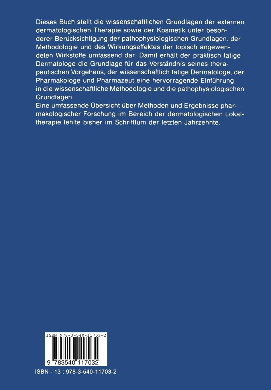 Rückseite: 9783540117032 | Pharmakologie dermatologischer Externa | M. Gloor | Taschenbuch | xx