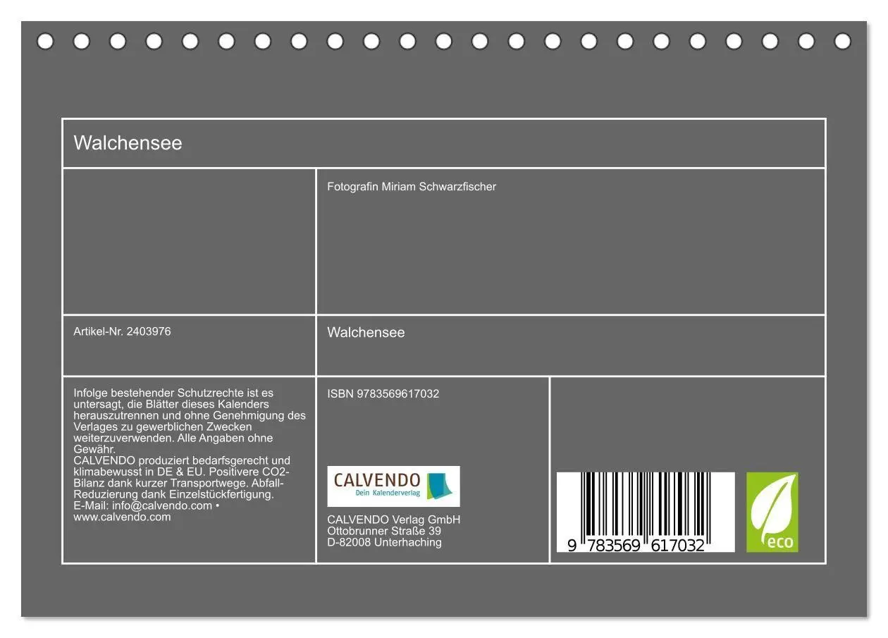 Bild: 9783569617032 | Walchensee (Tischkalender 2027 DIN A5 quer), CALVENDO Monatskalender