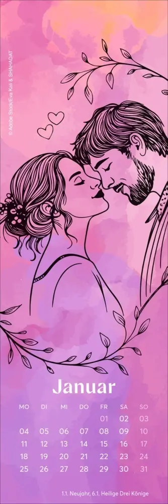 Bild: 9783756417032 | Romance Lesezeichen &amp; Kalender 2027 | Kalender | Geblockt | 13 S.