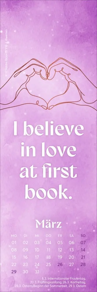 Bild: 9783756417032 | Romance Lesezeichen &amp; Kalender 2027 | Kalender | Geblockt | 13 S.
