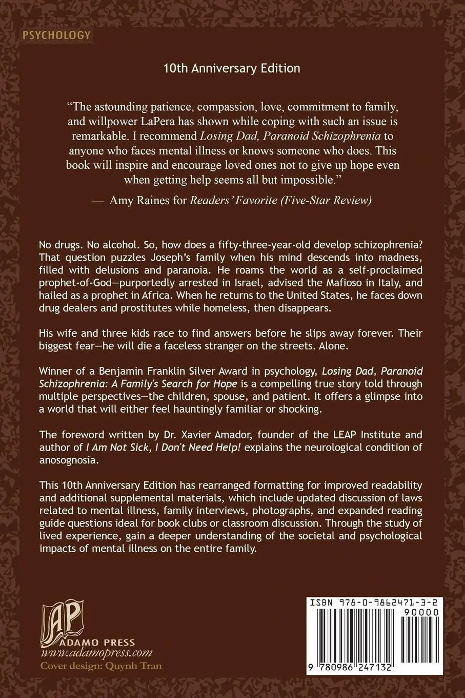 Rückseite: 9780986247132 | Losing Dad, Paranoid Schizophrenia | Amanda Lapera | Taschenbuch