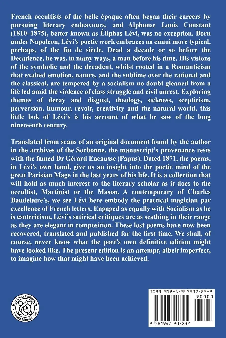 Rückseite: 9781947907232 | Rhymes and Reason | The Lost Poems of Éliphas Lévi | Stewart Clelland