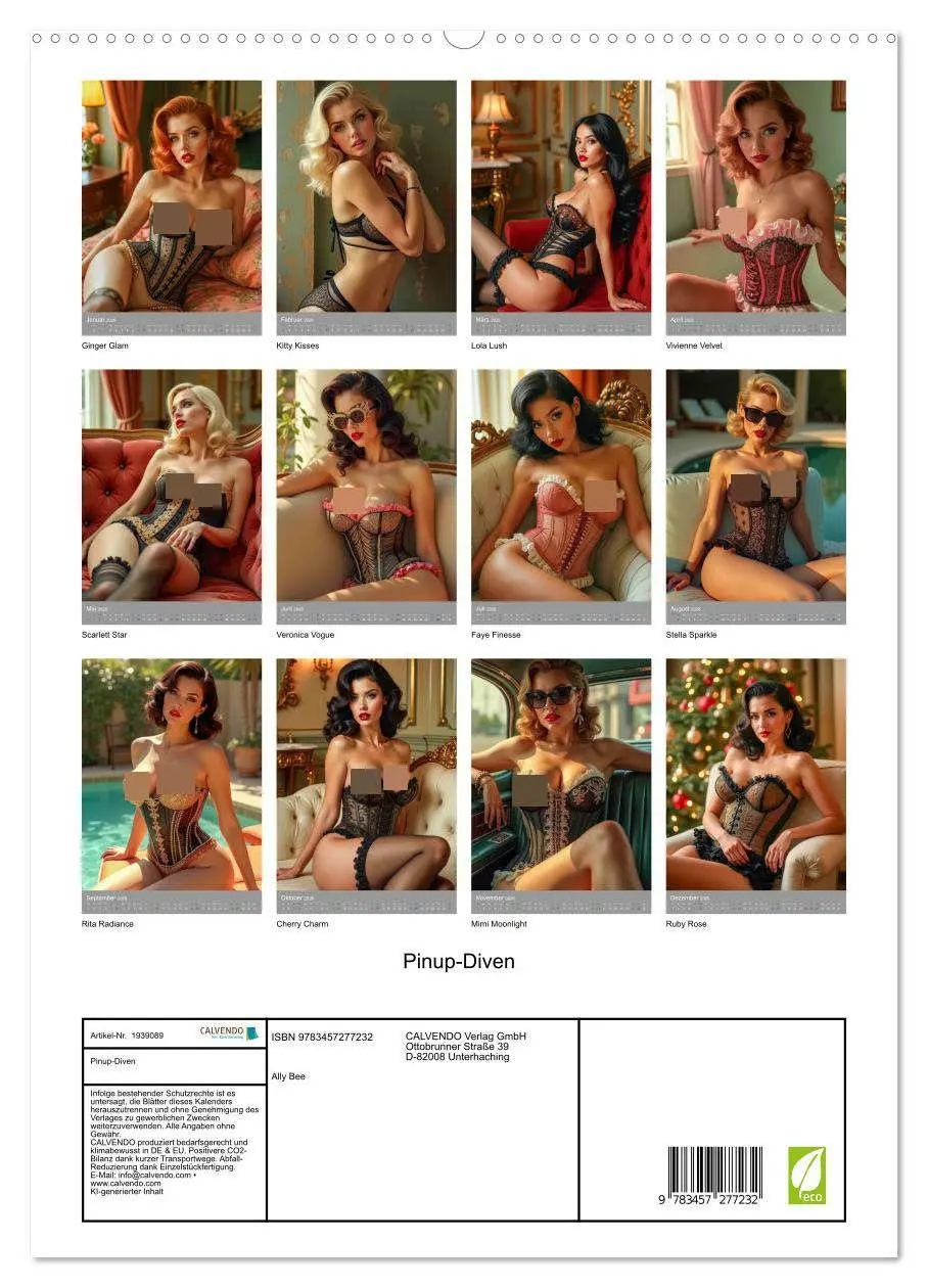 Bild: 9783457277232 | Pinup-Diven (hochwertiger Premium Wandkalender 2026 DIN A2 hoch),...