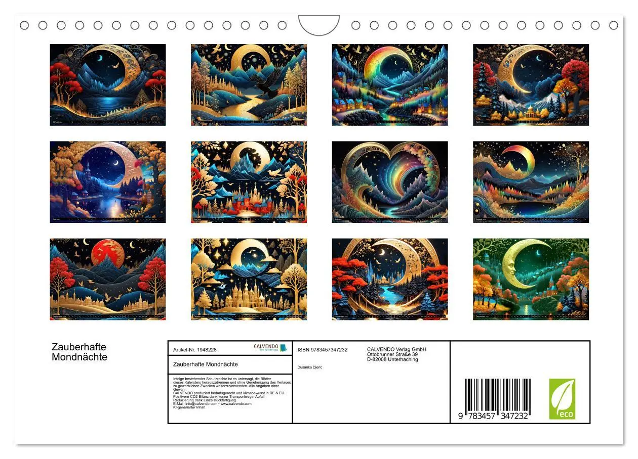 Bild: 9783457347232 | Zauberhafte Mondnächte (Wandkalender 2026 DIN A4 quer), CALVENDO...
