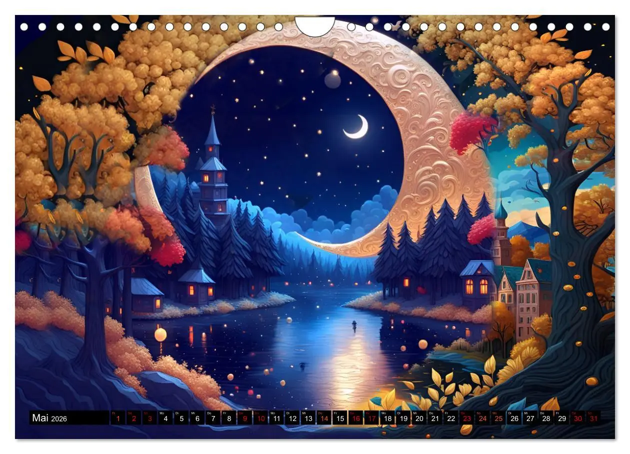 Bild: 9783457347232 | Zauberhafte Mondnächte (Wandkalender 2026 DIN A4 quer), CALVENDO...
