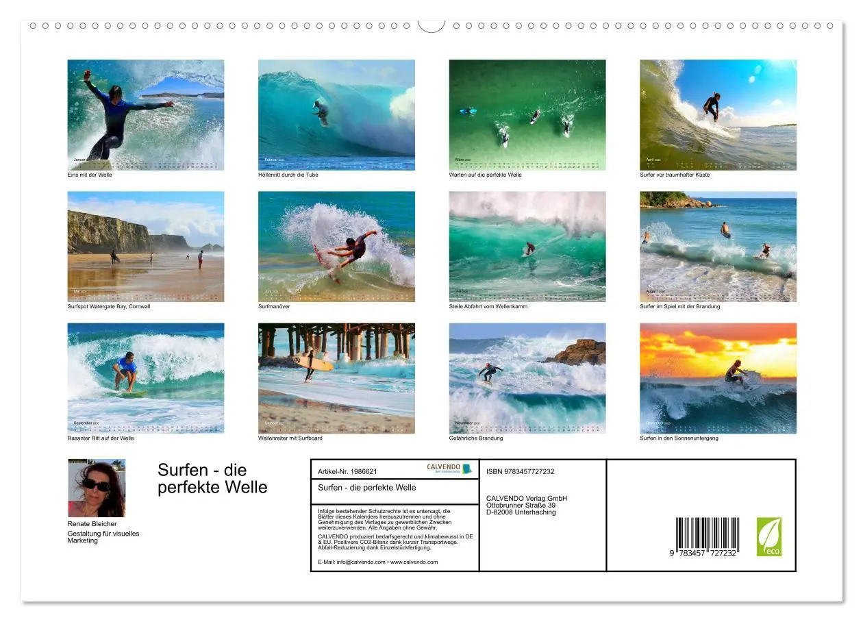 Bild: 9783457727232 | Surfen - die perfekte Welle (hochwertiger Premium Wandkalender 2026...