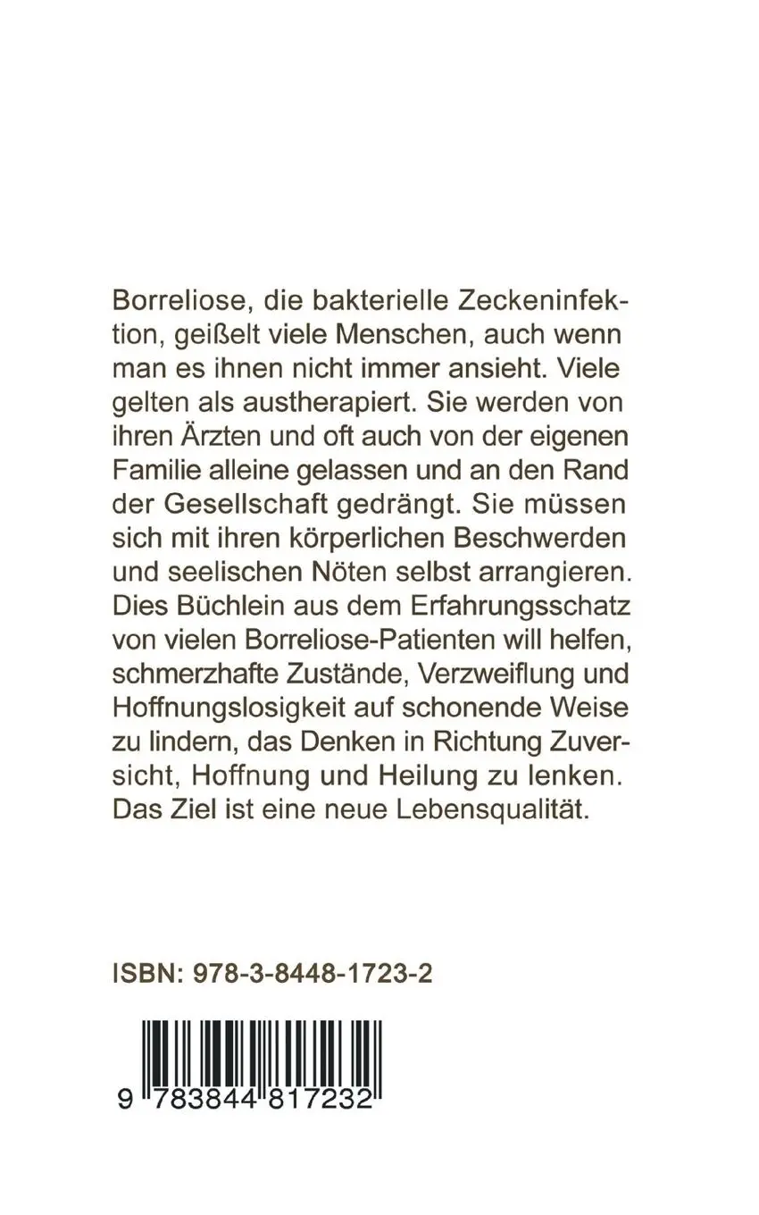 Rückseite: 9783844817232 | Leben mit Borreliose | Ideen für mehr Lebensqualität | Taschenbuch