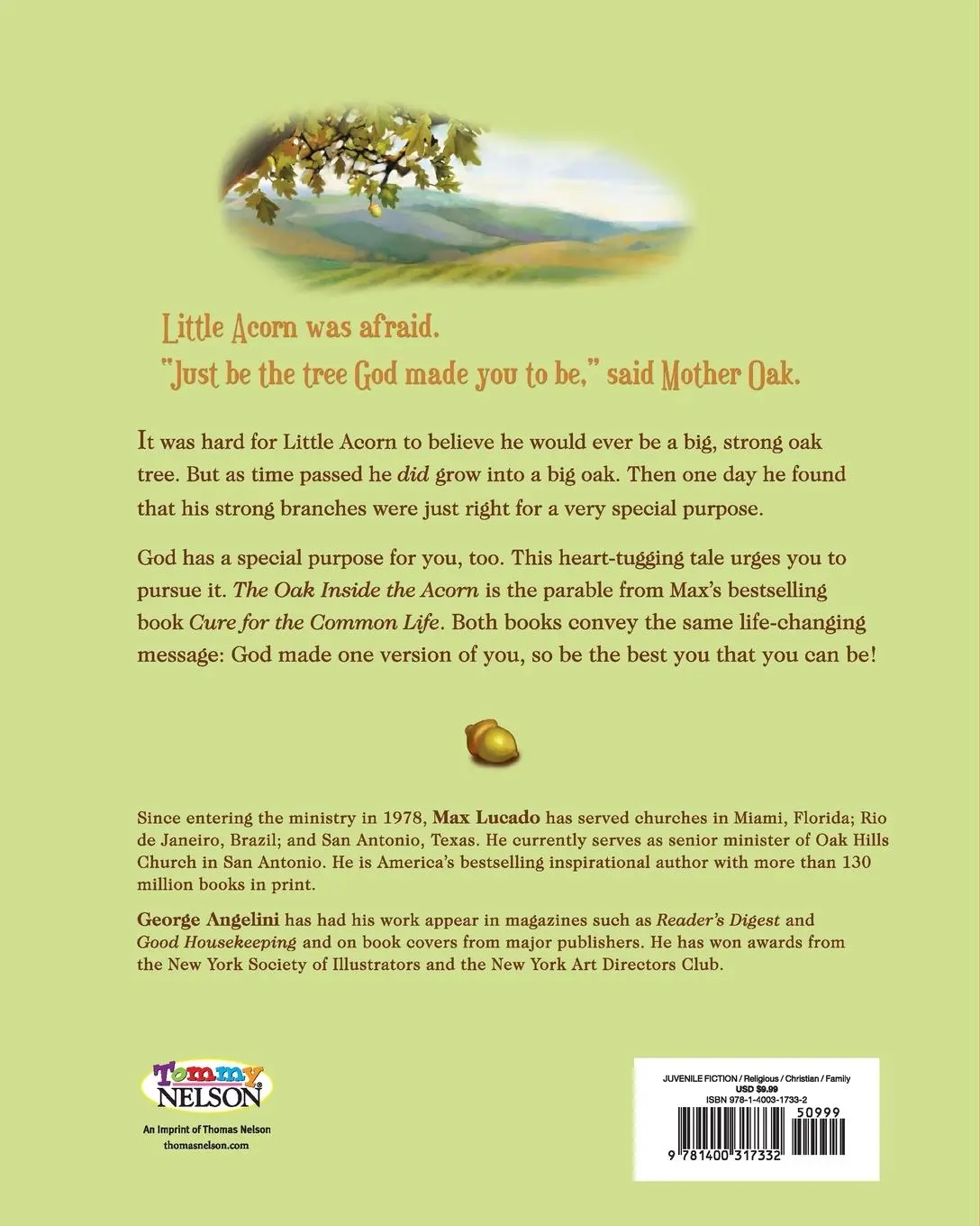 Rückseite: 9781400317332 | Oak Inside the Acorn Softcover | Max Lucado | Taschenbuch | Englisch