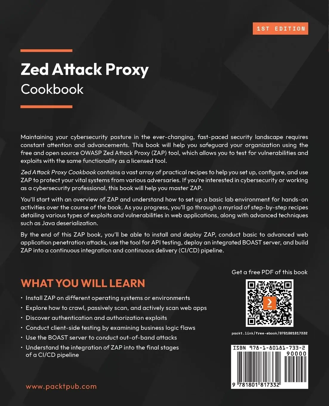 Rückseite: 9781801817332 | Zed Attack Proxy Cookbook | Ryan Soper (u. a.) | Taschenbuch | 2023