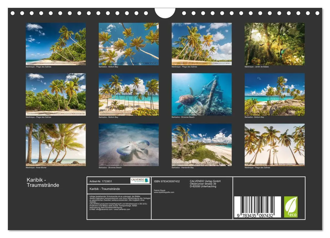 Bild: 9783435097432 | Karibik - Traumstrände (Wandkalender 2025 DIN A4 quer), CALVENDO...
