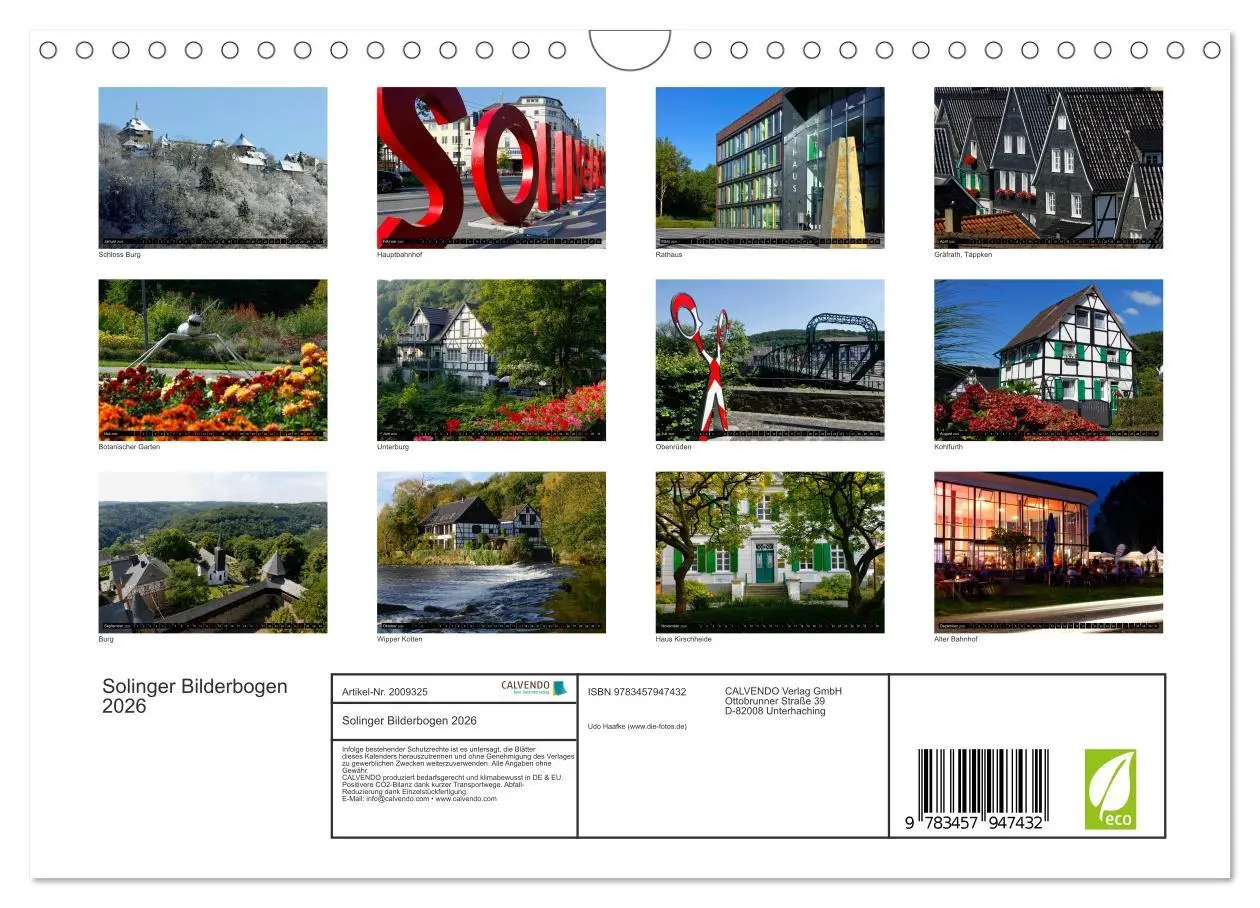 Bild: 9783457947432 | Solinger Bilderbogen 2026 (Wandkalender 2026 DIN A4 quer), CALVENDO...