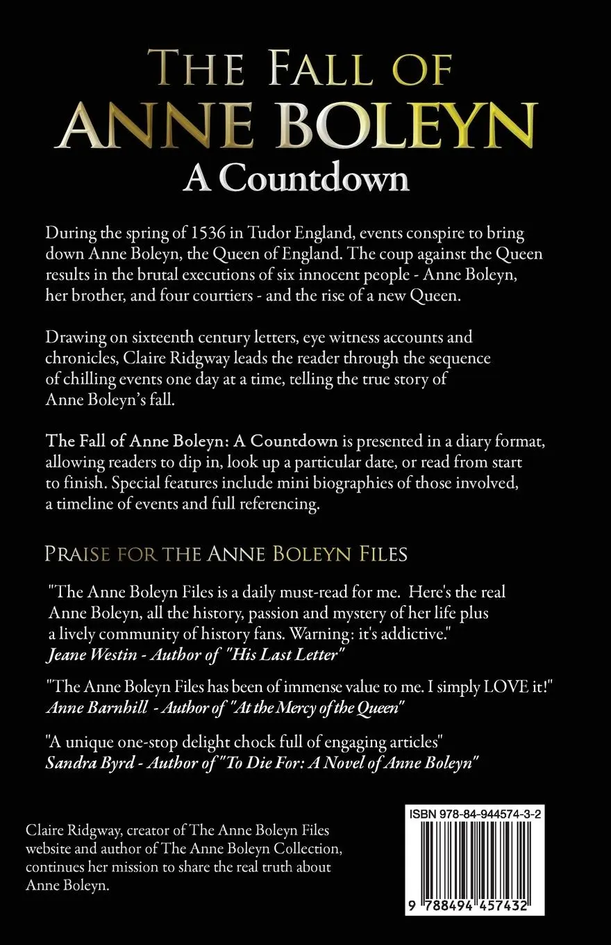 Rückseite: 9788494457432 | The Fall of Anne Boleyn | A Countdown | Claire Ridgway | Taschenbuch