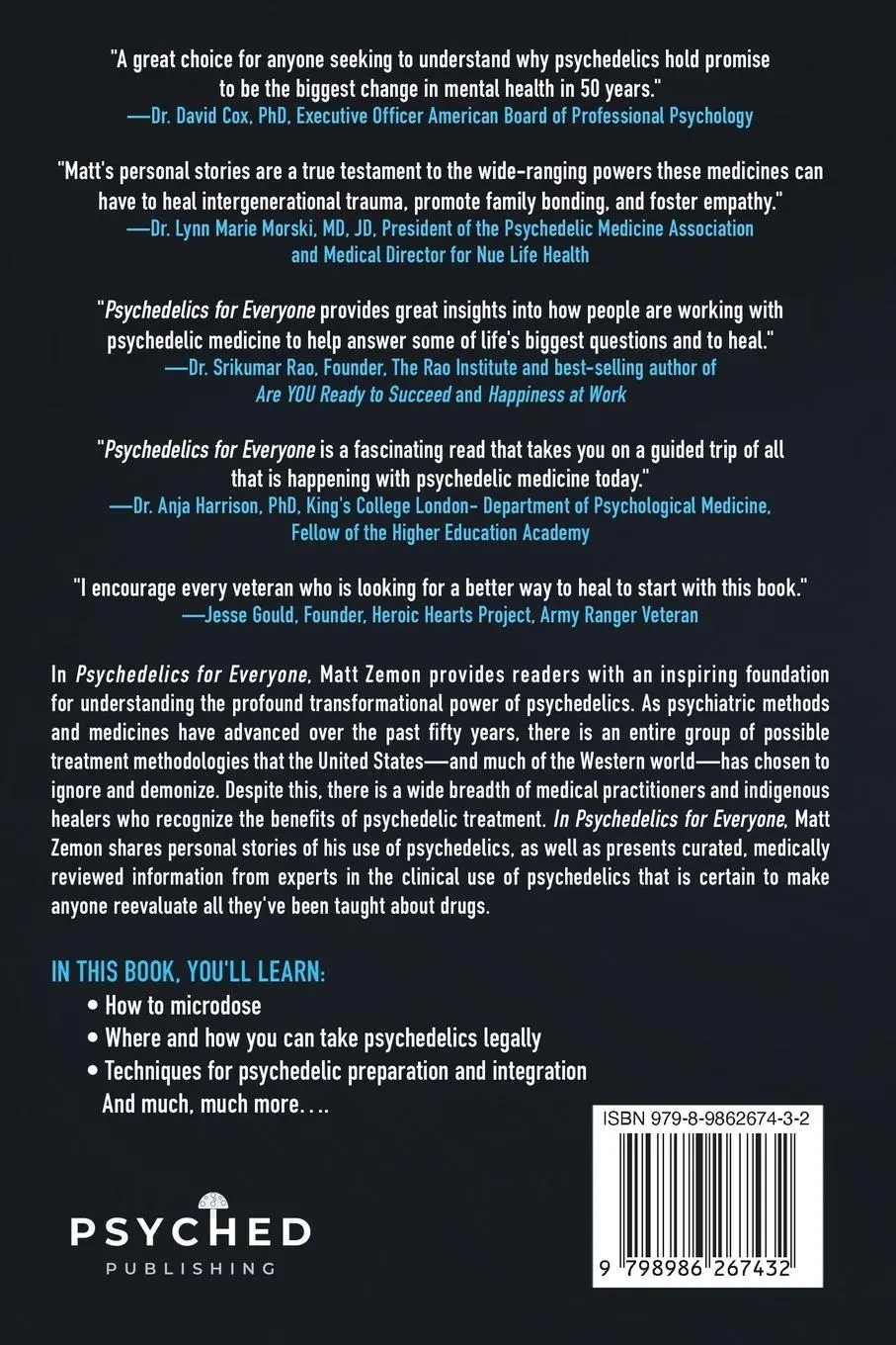 Rückseite: 9798986267432 | Psychedelics For Everyone | Matt Zemon | Taschenbuch | Englisch | 2022