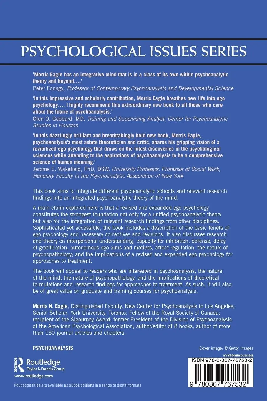 Rückseite: 9780367767532 | Toward a Unified Psychoanalytic Theory | Morris N Eagle | Taschenbuch