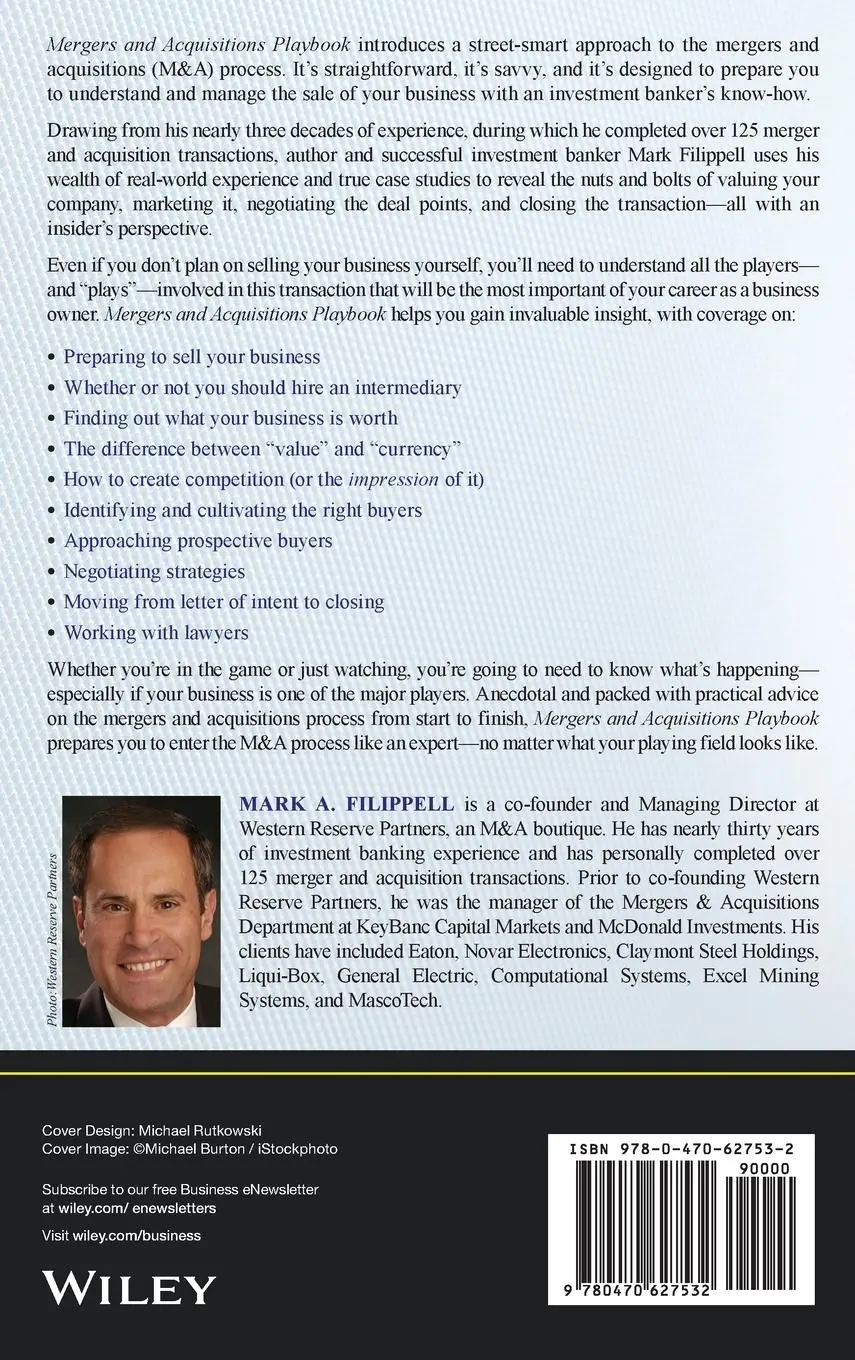 Rückseite: 9780470627532 | Mergers and Acquisitions Playbook | Mark A Filippell | Buch | Gebunden
