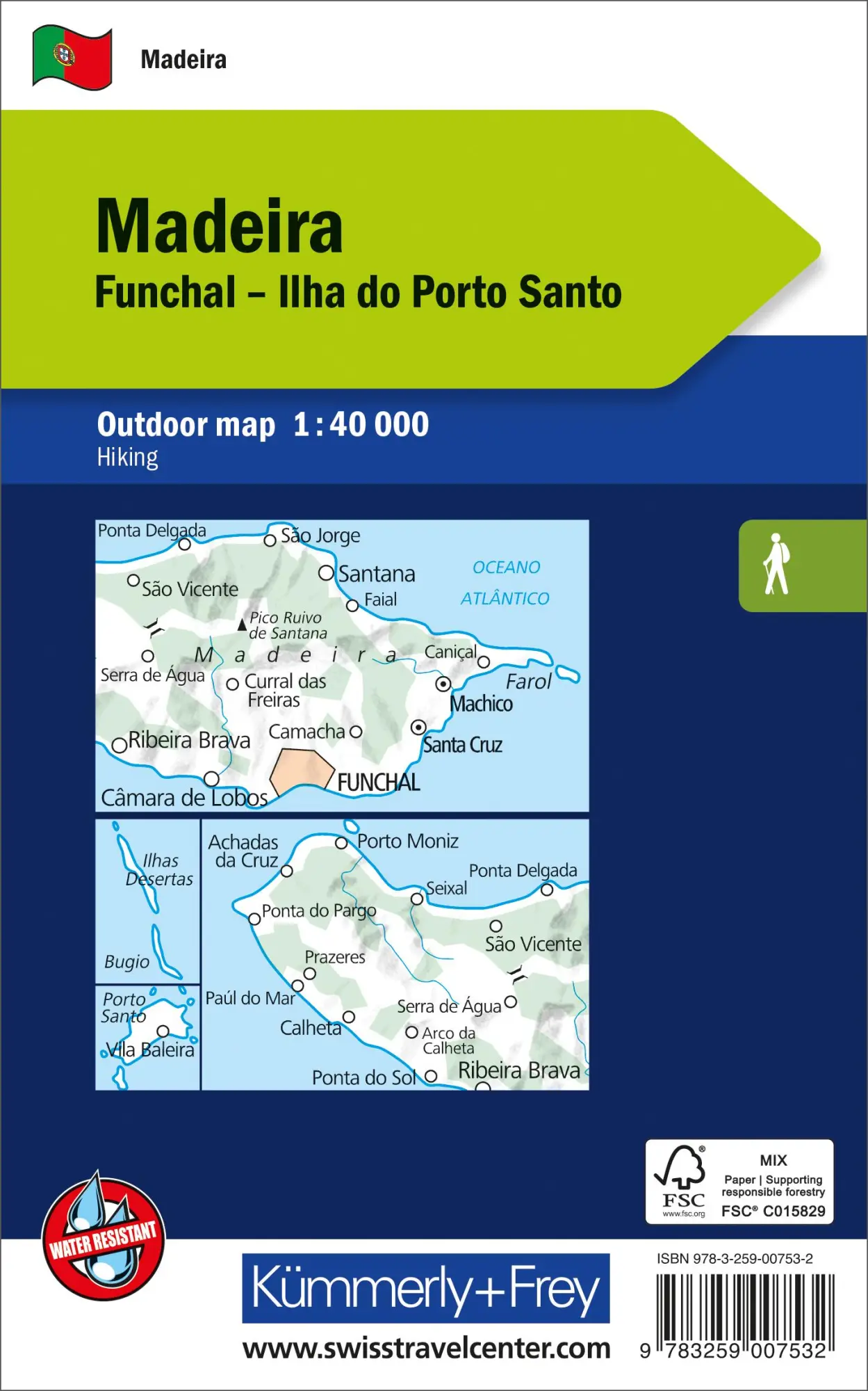 Rückseite: 9783259007532 | Kümmerly+Frey Outdoorkarte Madeira 1:40.000 | Hallwag Kümmerly+Frey AG