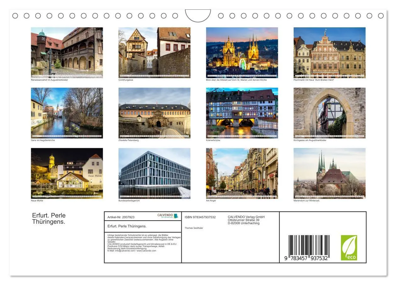 Bild: 9783457937532 | Erfurt. Perle Thüringens. (Wandkalender 2026 DIN A4 quer), CALVENDO...