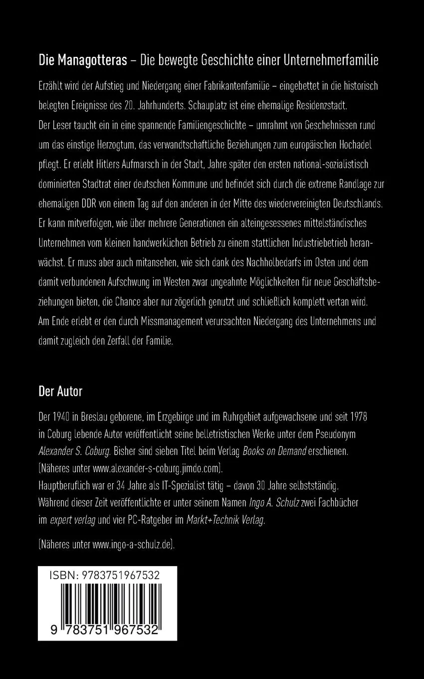 Rückseite: 9783751967532 | Die Managotteras | Die bewegte Geschichte einer Unternehmerfamilie