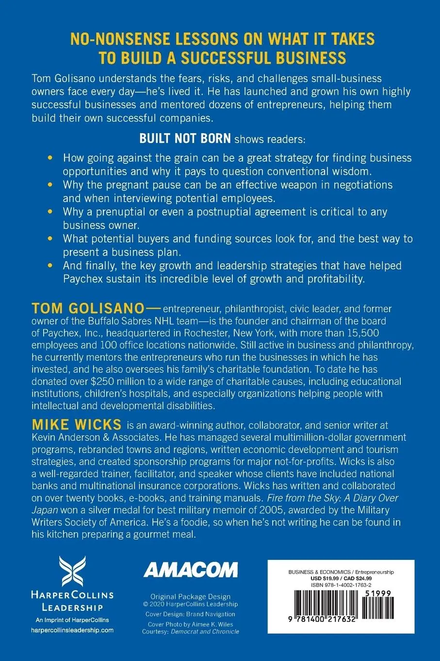 Rückseite: 9781400217632 | Built, Not Born | Tom Golisano | Taschenbuch | Englisch | 2022