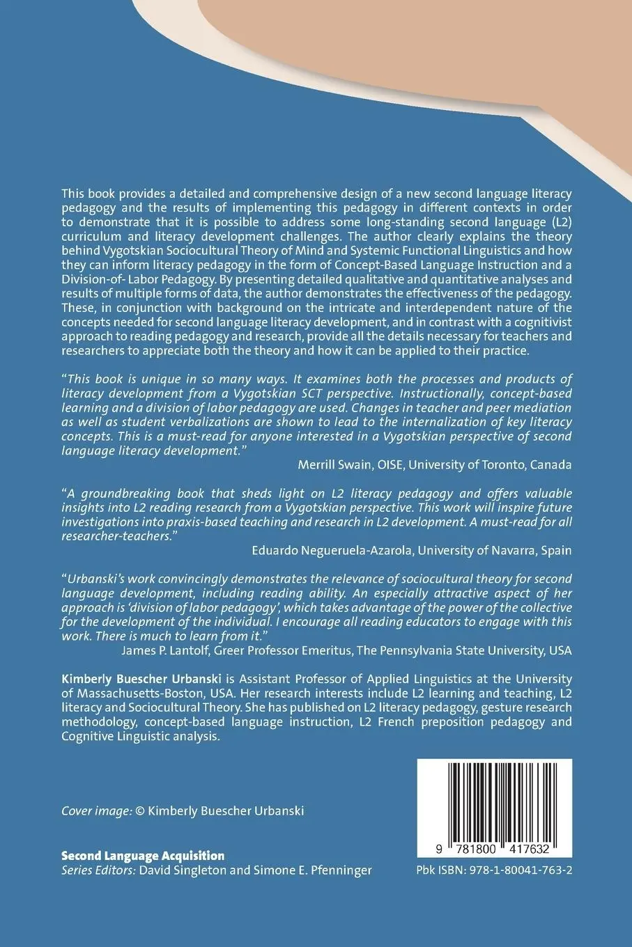 Rückseite: 9781800417632 | Second Language Literacy Pedagogy | A Sociocultural Theory Perspective
