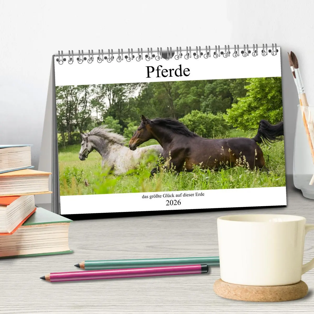 Bild: 9783457617632 | Pferde, das größte Glück auf dieser Erde (Tischkalender 2026 DIN A5...
