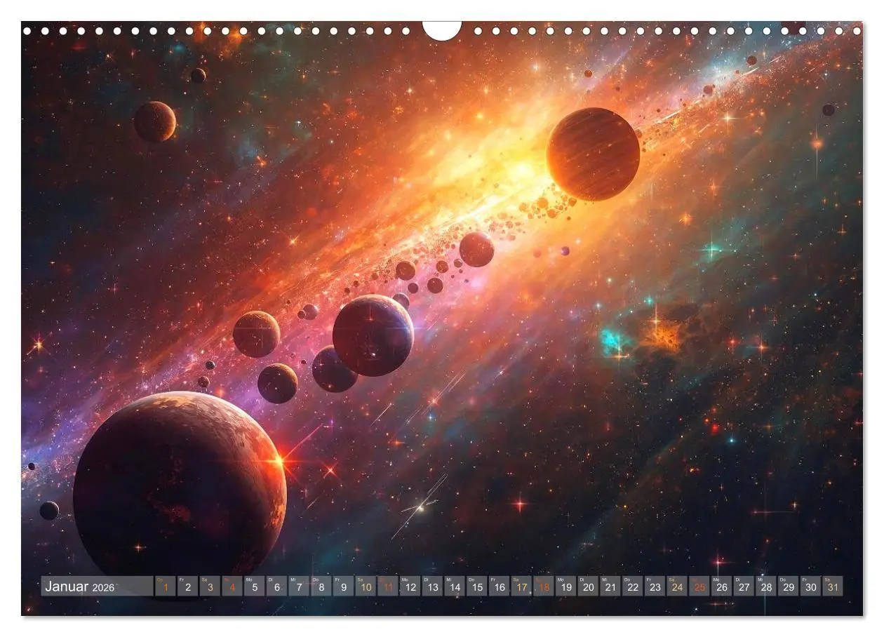 Bild: 9783516707632 | Fantastische Sternenwelten (Wandkalender 2026 DIN A3 quer),...