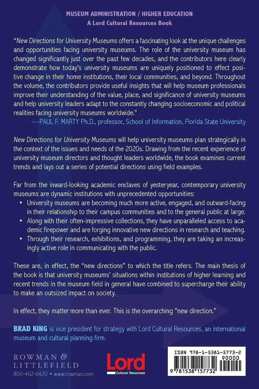 Rückseite: 9781538157732 | New Directions for University Museums | Brad King | Taschenbuch | 2023