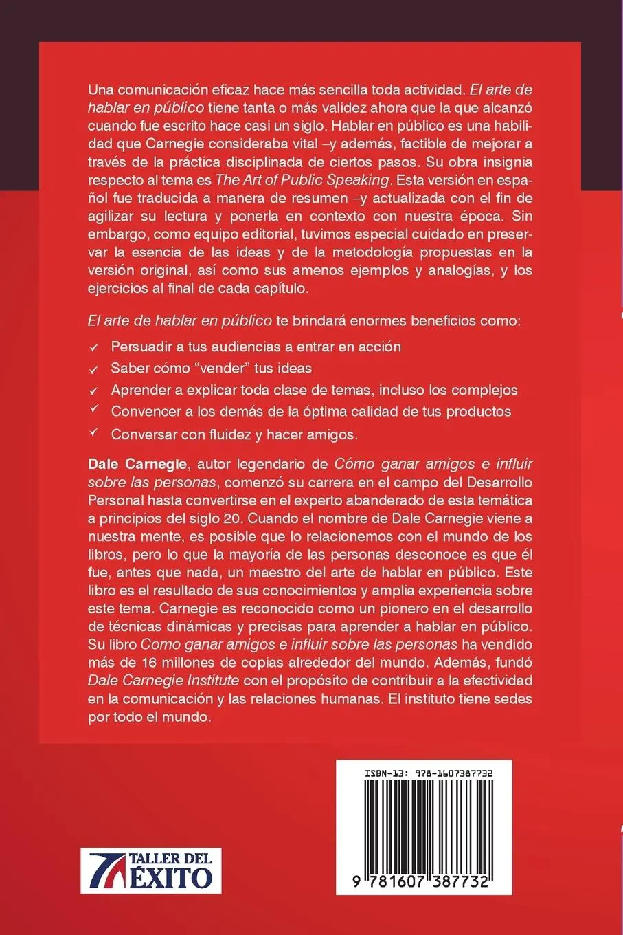 Rückseite: 9781607387732 | El arte de hablar en público | Dale Carnegie | Taschenbuch | Spanisch
