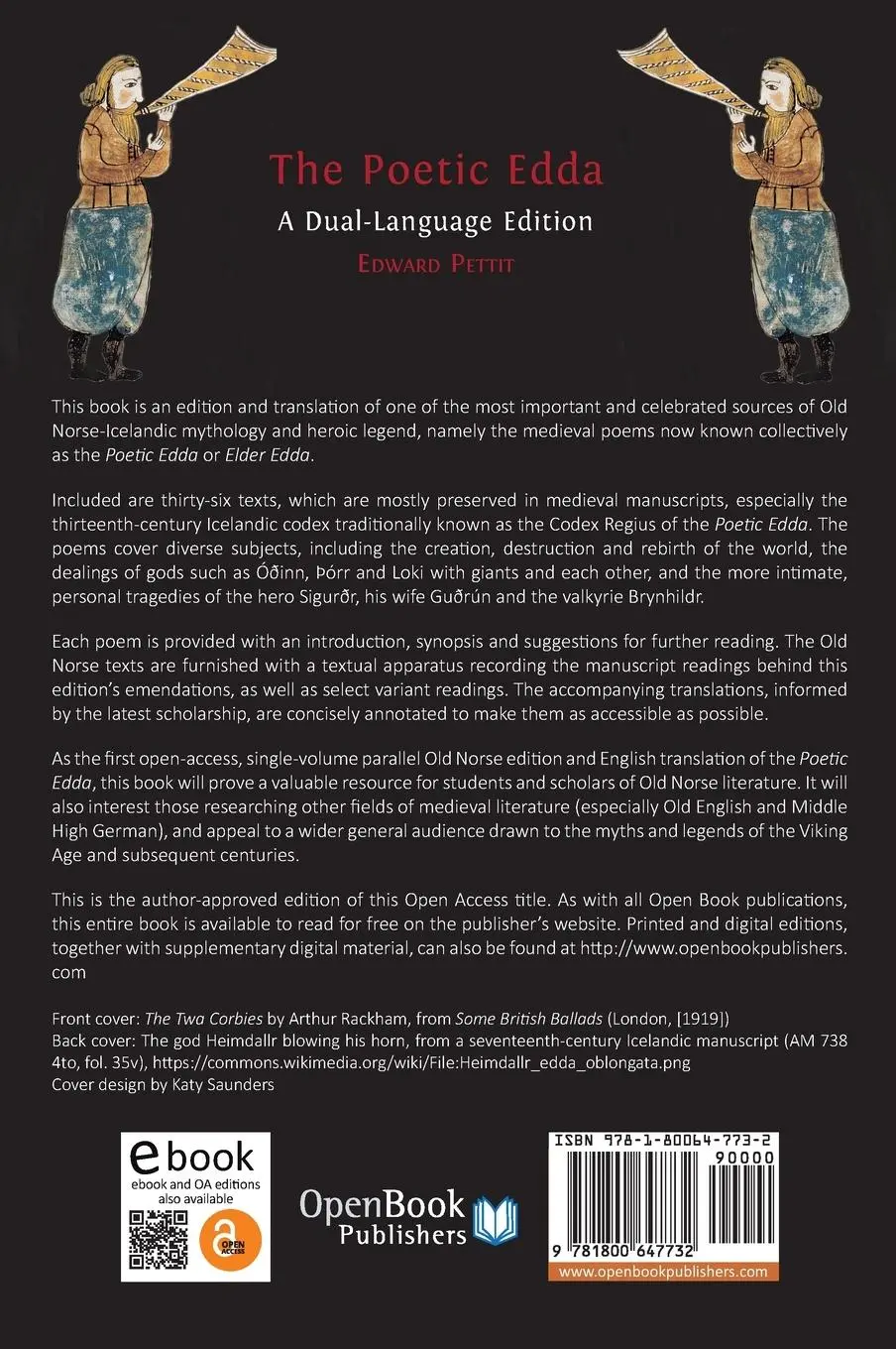 Rückseite: 9781800647732 | The Poetic Edda | A Dual-Language Edition | Edward Pettit | Buch
