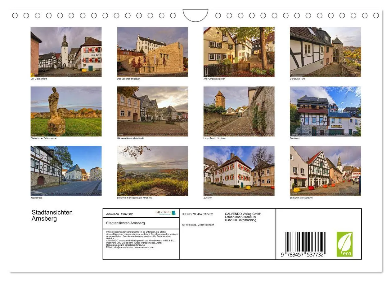 Bild: 9783457537732 | Stadtansichten Arnsberg (Wandkalender 2026 DIN A4 quer), CALVENDO...